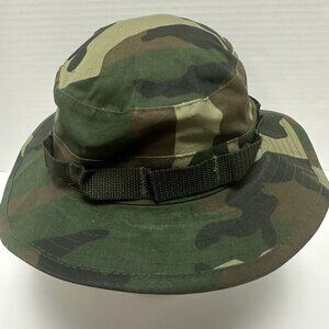 Military Men's Sun Hat Size 7.5 Camo Bucket Type II